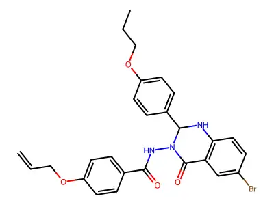 4-(allyloxy)-N-(6-bromo-4-oxo-2-(4-propoxyphenyl)-1,4-dihydro-3(2H)-quinazolinyl)benzamide structure