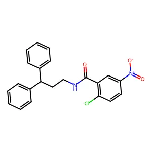 2-chloro-N-(3,3-diphenylpropyl)-5-nitrobenzamide structure