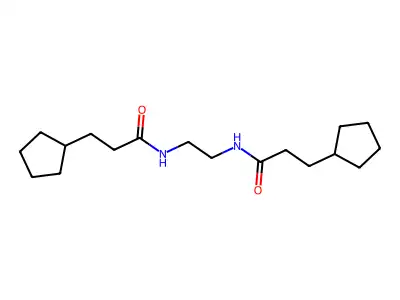 3-cyclopentyl-N-[2-(3-cyclopentylpropanoylamino)ethyl]propanamide structure