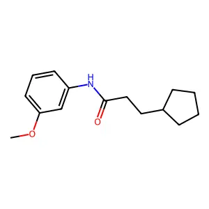 3-cyclopentyl-N-(3-methoxyphenyl)propanamide structure
