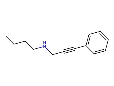 N-(3-phenylprop-2-ynyl)butan-1-amine structure