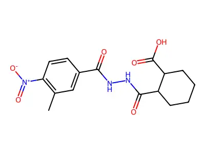 2-[(2-{4-Nitro-3-methylbenzoyl}hydrazino)carbonyl]cyclohexanecarboxylic acid structure