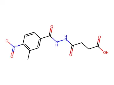 Butanedioic acid, mono[2-(3-methyl-4-nitrobenzoyl)hydrazide] structure