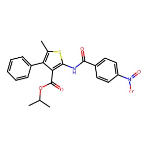 Isopropyl 2-({4-nitrobenzoyl}amino)-5-methyl-4-phenyl-3-thiophenecarboxylate structure