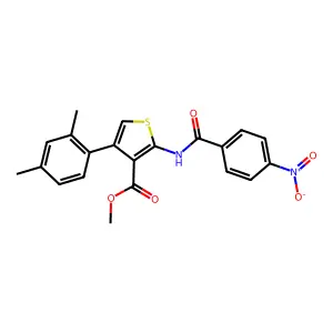 Methyl 4-(2,4-dimethylphenyl)-2-({4-nitrobenzoyl}amino)-3-thiophenecarboxylate structure