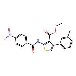 Ethyl 2-({4-nitrobenzoyl}amino)-4-(3-methylphenyl)-3-thiophenecarboxylate structure