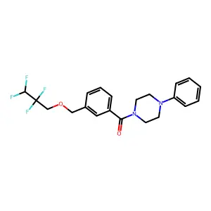 1-Phenyl-4-{3-[(2,2,3,3-tetrafluoropropoxy)methyl]benzoyl}piperazine structure