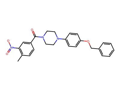 (4-Methyl-3-nitrophenyl)-[4-(4-phenylmethoxyphenyl)piperazin-1-yl]methanone structure