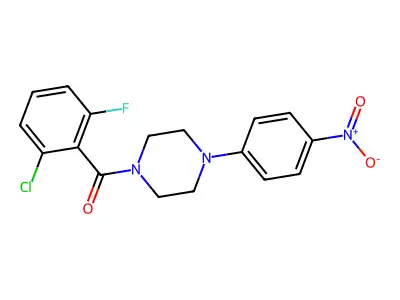 (2-Chloro-6-fluorophenyl)-[4-(4-nitrophenyl)piperazin-1-yl]methanone structure