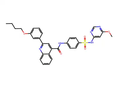 2-(3-butoxyphenyl)-N-[4-[(6-methoxypyrimidin-4-yl)sulfamoyl]phenyl]quinoline-4-carboxamide structure