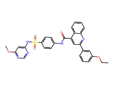 2-(3-ethoxyphenyl)-N-[4-[(6-methoxypyrimidin-4-yl)sulfamoyl]phenyl]quinoline-4-carboxamide structure