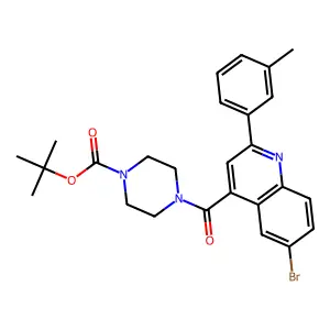 tert-butyl 4-[6-bromo-2-(3-methylphenyl)quinoline-4-carbonyl]piperazine-1-carboxylate structure
