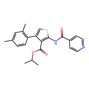 Isopropyl 4-(2,4-dimethylphenyl)-2-(isonicotinoylamino)-3-thiophenecarboxylate structure