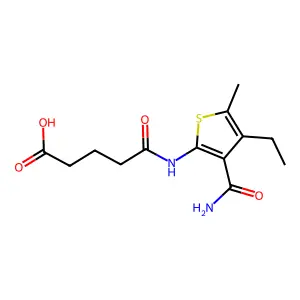 5-[(3-Carbamoyl-4-ethyl-5-methylthiophen-2-yl)amino]-5-oxopentanoic acid structure
