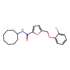 5-[(2-chlorophenoxy)methyl]-N-cyclooctyl-2-furamide structure