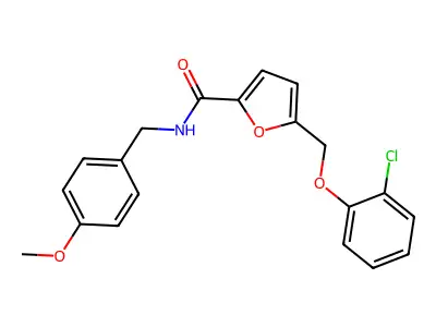 5-[(2-Chlorophenoxy)methyl]-N-[(4-methoxyphenyl)methyl]-2-furancarboxamide structure