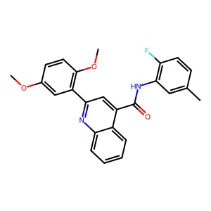 2-(2,5-dimethoxyphenyl)-N-(2-fluoro-5-methylphenyl)-4-quinolinecarboxamide structure
