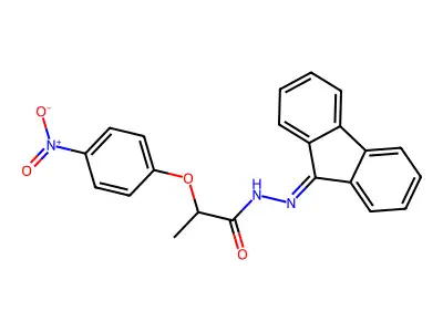N'-(9H-fluoren-9-ylidene)-2-{4-nitrophenoxy}propanohydrazide structure