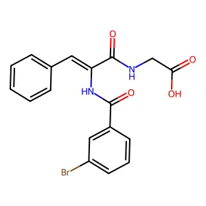 ({2-[(3-Bromobenzoyl)amino]-3-phenylacryloyl}amino)acetic acid structure