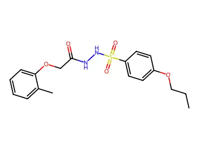 2-(2-methylphenoxy)-N'-(4-propoxyphenyl)sulfonylacetohydrazide structure