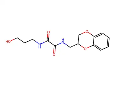 N'-(2,3-dihydro-1,4-benzodioxin-3-ylmethyl)-N-(3-hydroxypropyl)oxamide structure