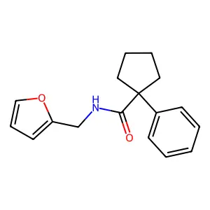 N-(2-furylmethyl)-1-phenylcyclopentanecarboxamide structure