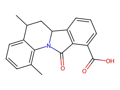 1,5-dimethyl-11-oxo-5,6,6a,11-tetrahydroisoindolo[2,1-a]quinoline-10-carboxylic acid structure