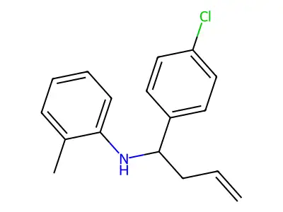 N-[1-(4-chlorophenyl)-3-butenyl]-N-(2-methylphenyl)amine structure
