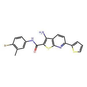 3-amino-N-(4-bromo-3-methylphenyl)-6-(2-thienyl)thieno[2,3-b]pyridine-2-carboxamide structure