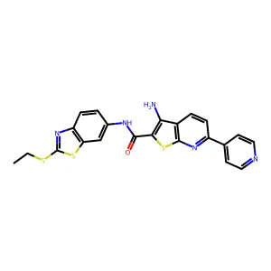 C22H17N5OS3 structure