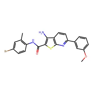 3-amino-N-(4-bromo-2-methylphenyl)-6-(3-methoxyphenyl)thieno[2,3-b]pyridine-2-carboxamide structure