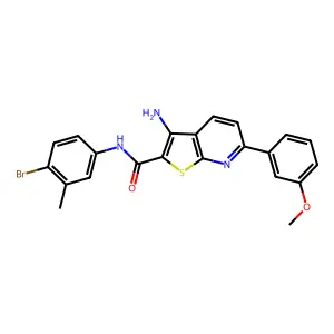 3-amino-N-(4-bromo-3-methylphenyl)-6-(3-methoxyphenyl)thieno[2,3-b]pyridine-2-carboxamide structure