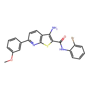 3-amino-N-(2-bromophenyl)-6-(3-methoxyphenyl)thieno[2,3-b]pyridine-2-carboxamide structure