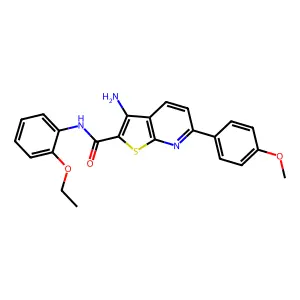 3-amino-N-(2-ethoxyphenyl)-6-(4-methoxyphenyl)thieno[2,3-b]pyridine-2-carboxamide structure