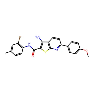 3-amino-N-(2-bromo-4-methylphenyl)-6-(4-methoxyphenyl)thieno[2,3-b]pyridine-2-carboxamide structure