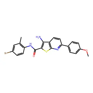 3-amino-N-(4-bromo-2-methylphenyl)-6-(4-methoxyphenyl)thieno[2,3-b]pyridine-2-carboxamide structure