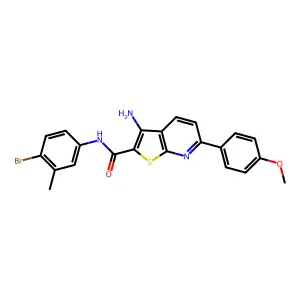 3-amino-N-(4-bromo-3-methylphenyl)-6-(4-methoxyphenyl)thieno[2,3-b]pyridine-2-carboxamide structure