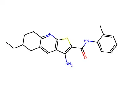3-amino-6-ethyl-N-(2-methylphenyl)-5,6,7,8-tetrahydrothieno[2,3-b]quinoline-2-carboxamide structure