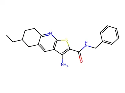 3-amino-N-benzyl-6-ethyl-5,6,7,8-tetrahydrothieno[2,3-b]quinoline-2-carboxamide structure