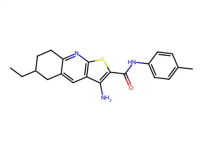 3-amino-6-ethyl-N-(4-methylphenyl)-5,6,7,8-tetrahydrothieno[2,3-b]quinoline-2-carboxamide structure