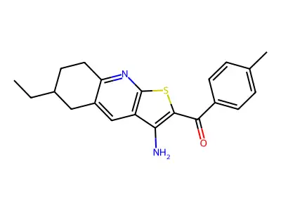 (3-amino-6-ethyl-5,6,7,8-tetrahydrothieno[2,3-b]quinolin-2-yl)(4-methylphenyl)methanone structure