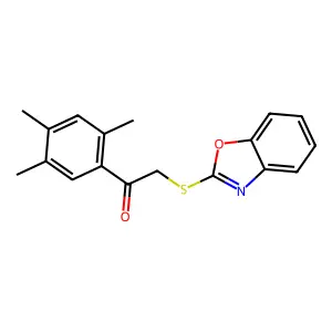 2-(1,3-Benzoxazol-2-ylsulfanyl)-1-(2,4,5-trimethylphenyl)ethanone structure