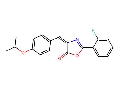 2-(2-fluorophenyl)-4-(4-isopropoxybenzylidene)-1,3-oxazol-5(4H)-one structure