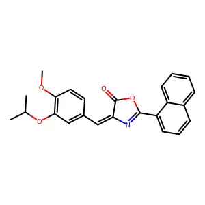 (4E)-4-[(4-methoxy-3-propan-2-yloxyphenyl)methylidene]-2-naphthalen-1-yl-1,3-oxazol-5-one structure