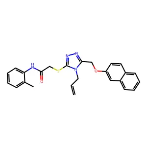 2-({4-allyl-5-[(2-naphthyloxy)methyl]-4H-1,2,4-triazol-3-yl}sulfanyl)-N-(2-methylphenyl)acetamide structure