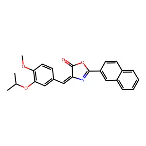 (4E)-4-[(4-methoxy-3-propan-2-yloxyphenyl)methylidene]-2-naphthalen-2-yl-1,3-oxazol-5-one structure
