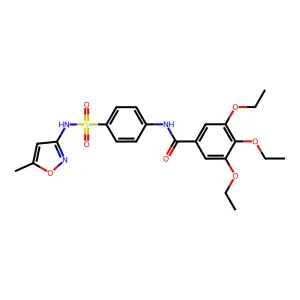 3,4,5-triethoxy-N-(4-{[(5-methylisoxazol-3-yl)amino]sulfonyl}phenyl)benzamide structure