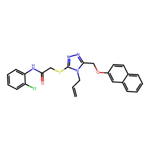 2-({4-allyl-5-[(2-naphthyloxy)methyl]-4H-1,2,4-triazol-3-yl}sulfanyl)-N-(2-chlorophenyl)acetamide structure