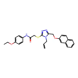 2-({4-allyl-5-[(2-naphthyloxy)methyl]-4H-1,2,4-triazol-3-yl}sulfanyl)-N-(4-ethoxyphenyl)acetamide structure