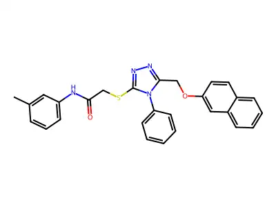 N-(3-methylphenyl)-2-({5-[(2-naphthyloxy)methyl]-4-phenyl-4H-1,2,4-triazol-3-yl}sulfanyl)acetamide structure